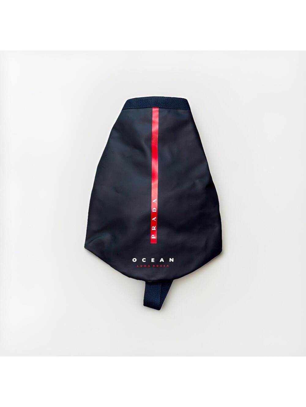 Prada Ocean Luna Rossa Waterproof Dry Bag Crossbody Shoulder Bag Black Blue